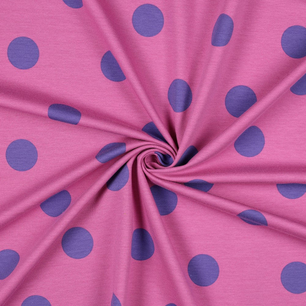 Giant Dots French Terry - Pink