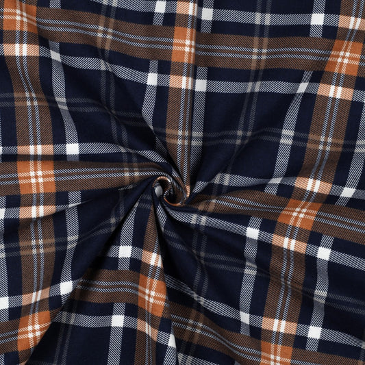 Cotton Flannel Plaid - Navy