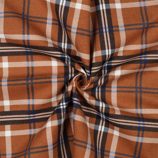 Cotton Flannel Plaid - Rust