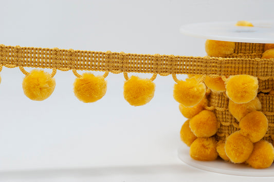 28mm Pom Pom Trim - Gold