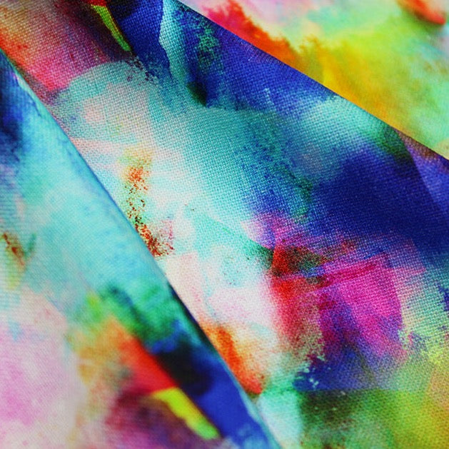 Rainbow Tie Dye Linen Viscose Blend