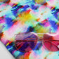 Rainbow Tie Dye Linen Viscose Blend