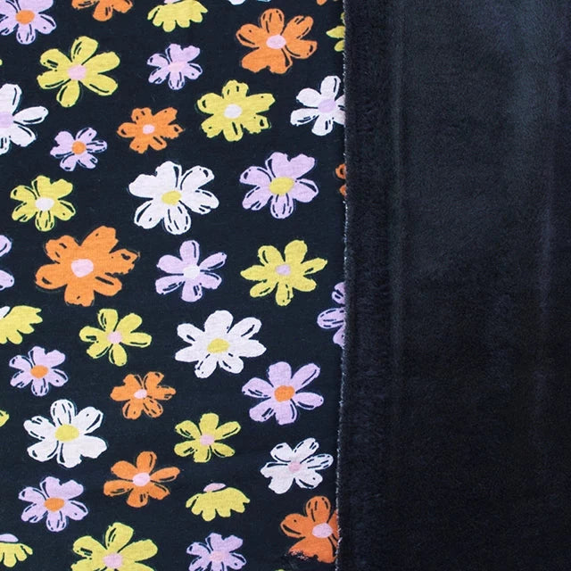 Floral Alpine Fleece - Black