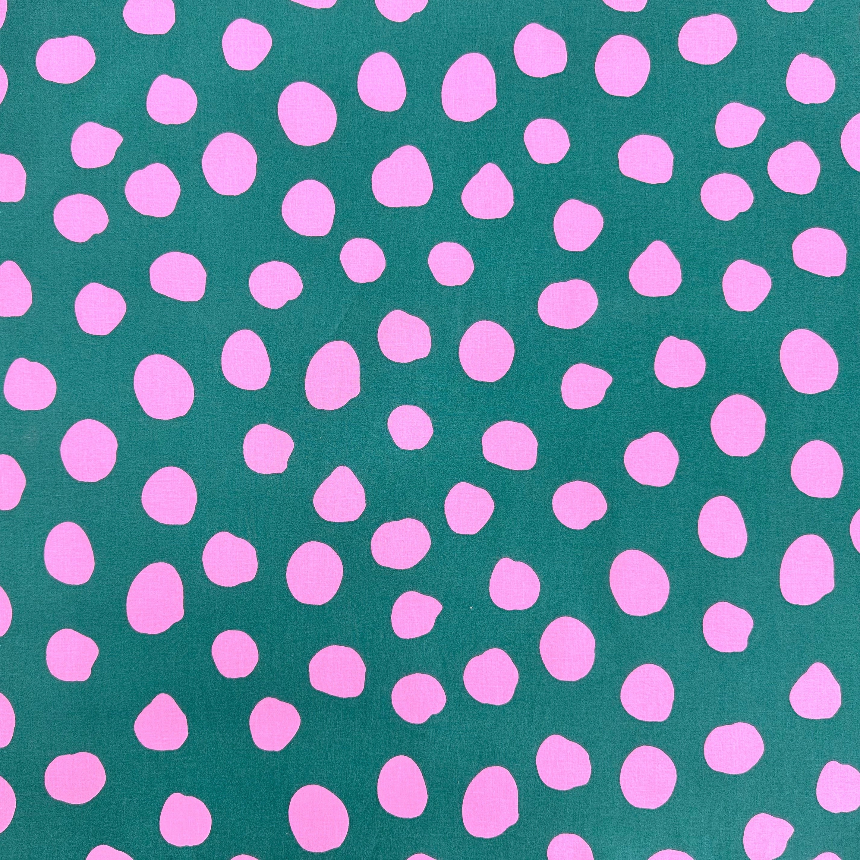 Coated Cotton - Dots & Stripes - Petrol – Jenny Stitches Fabrics