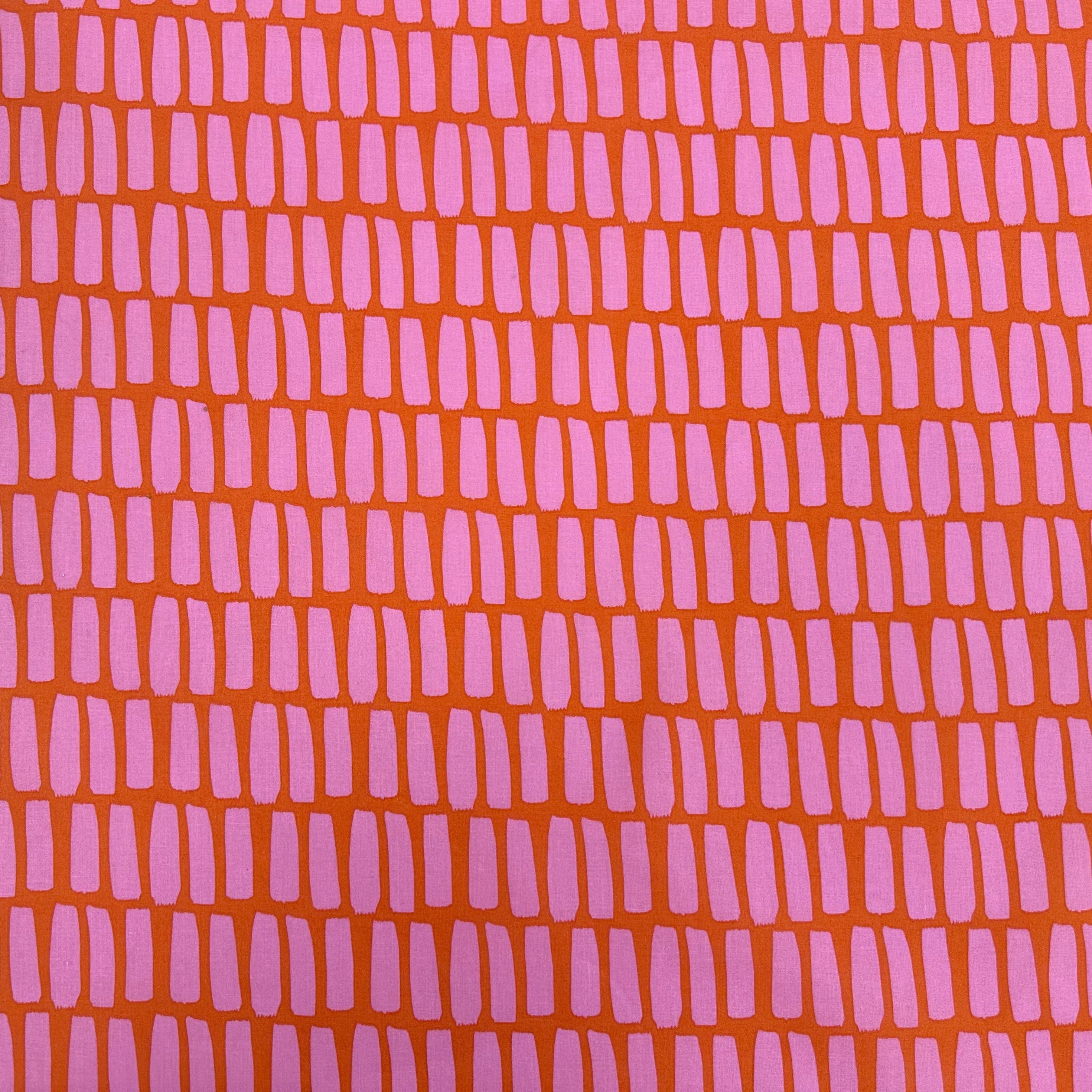 Coated Cotton - Dots & Stripes - Orange – Jenny Stitches Fabrics