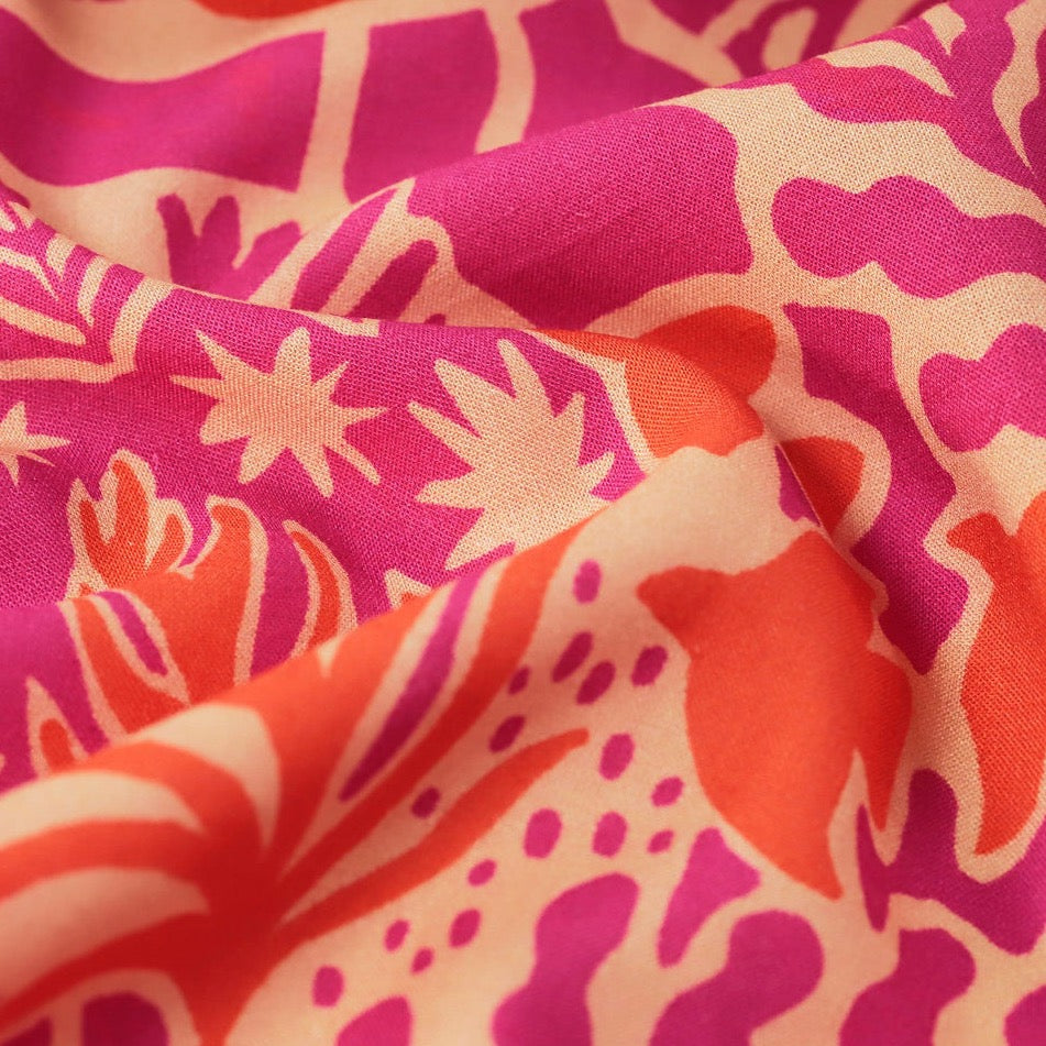 Fabric Godmother - Enri Viscose & Linen - Magenta