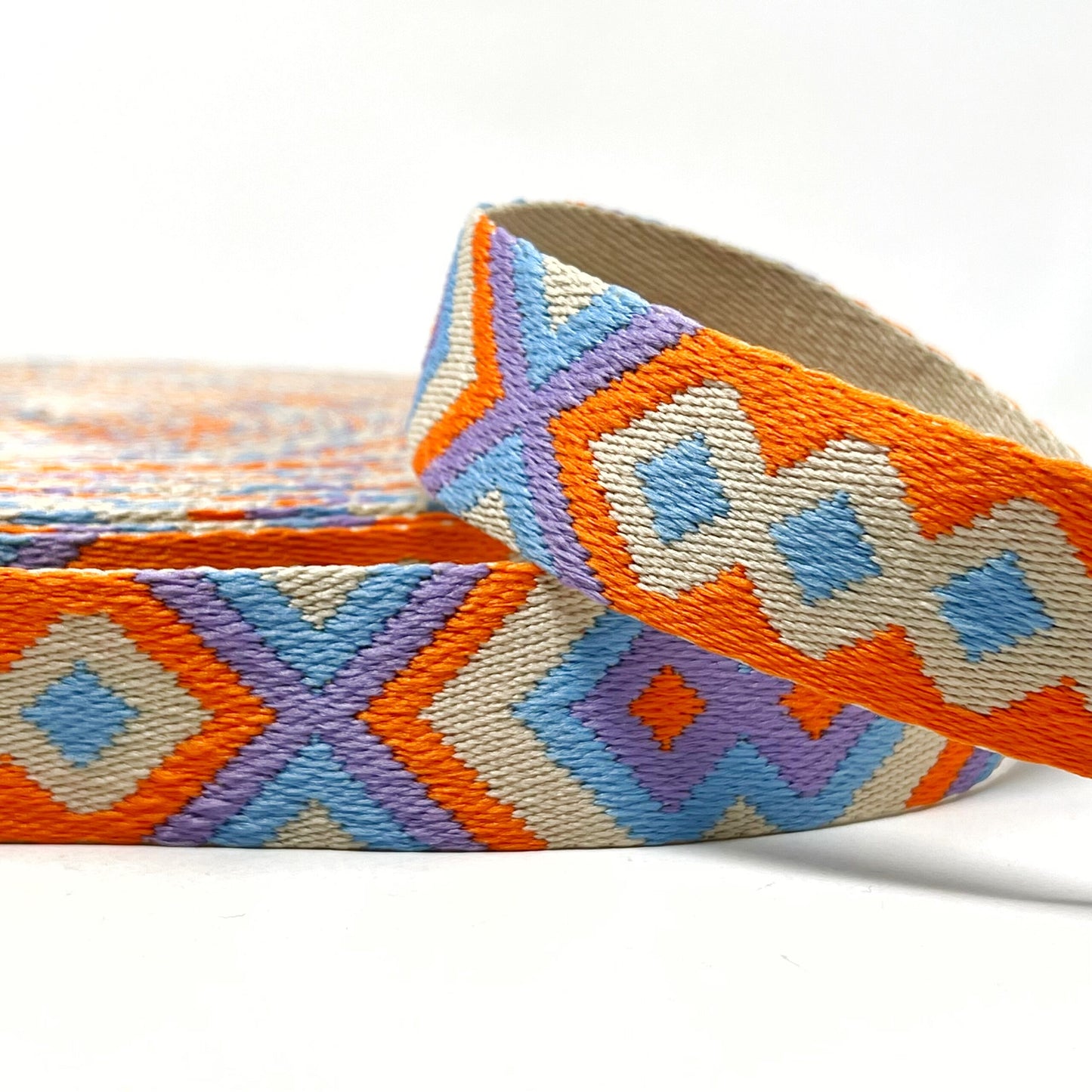 38mm Tribal Webbing - Orange/Stone/Sky/Lilac