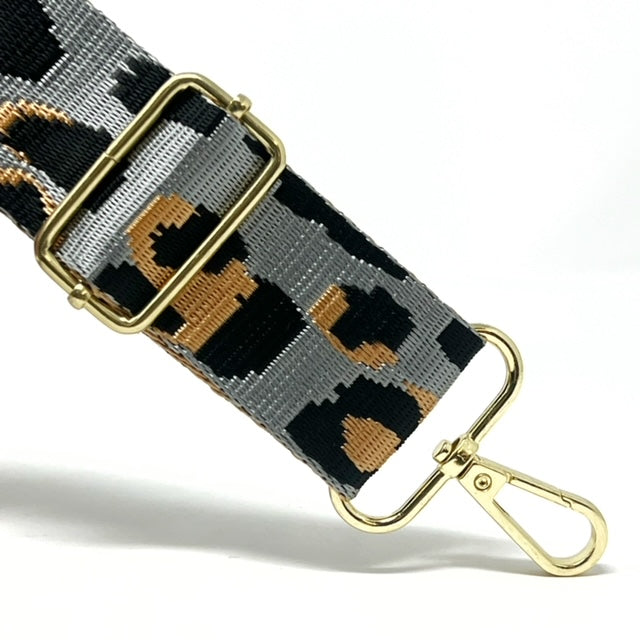 38mm Animal Print Webbing - Grey