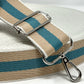 38mm Stripe Webbing - Taupe/Blue