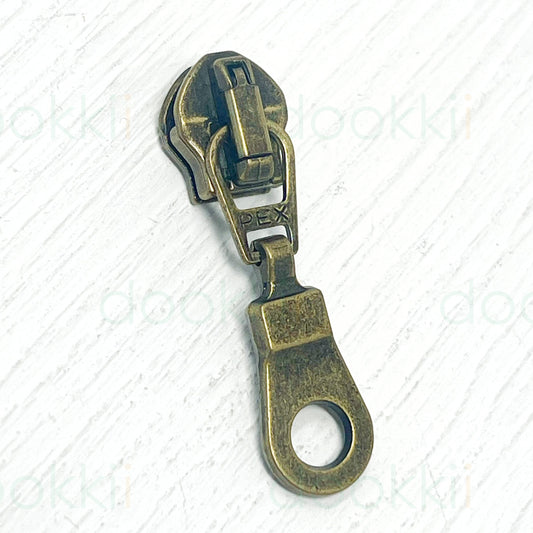 Zip Sliders - 6mm - Antique Brass