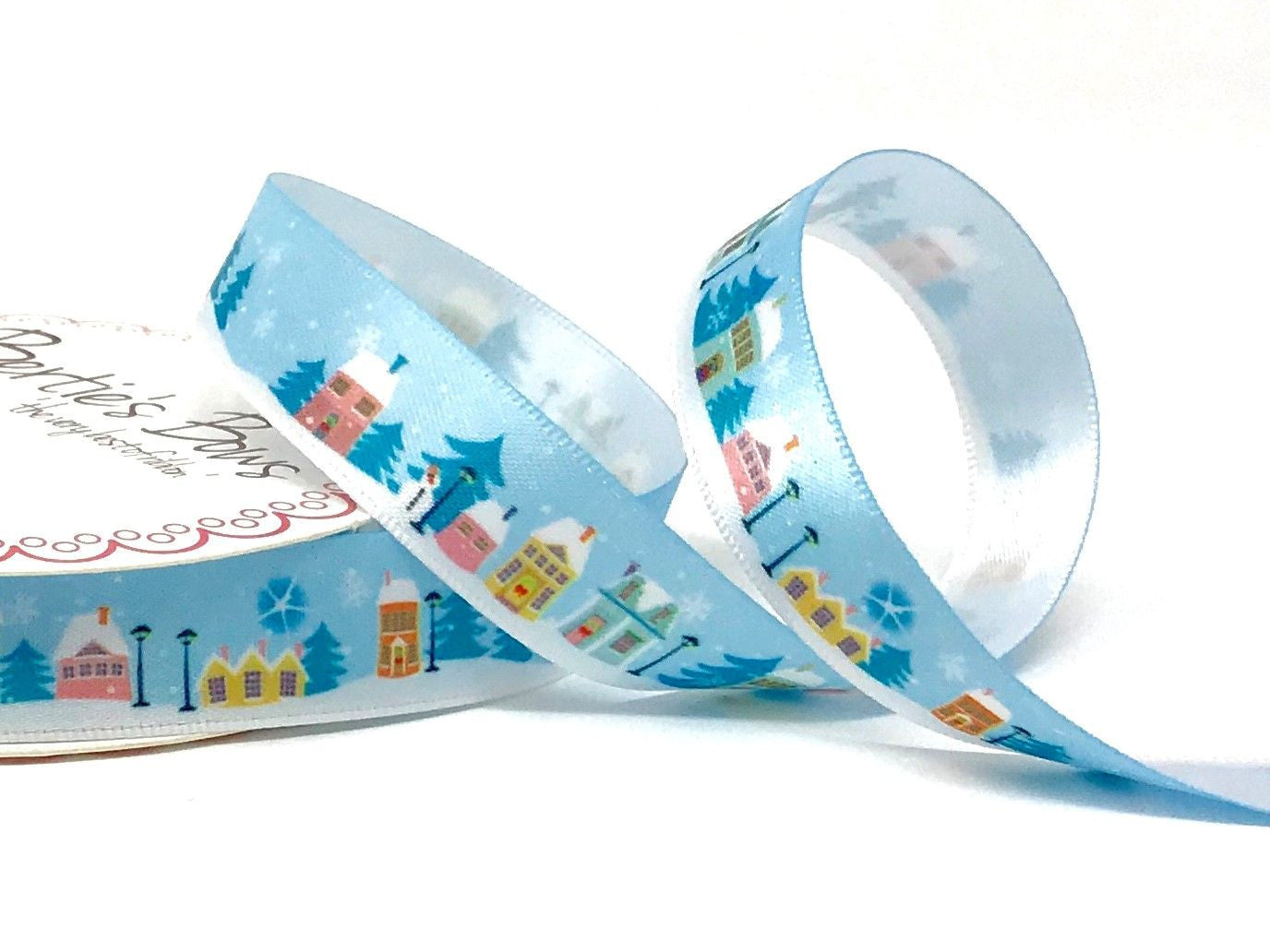 Bertie's Bows Daytime Village Scene 16mm Ribbon - 3 Metre Reel